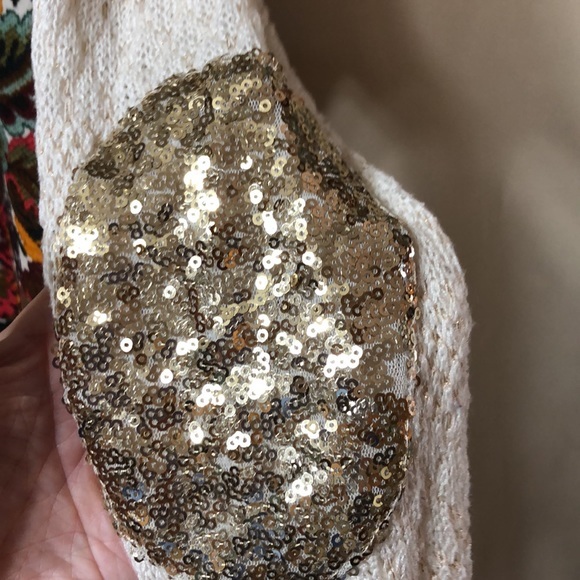 Miss Me‎ Floral Long Sleeve Sparkle Lightweight Top Women’s Sz Medium - Picture 4 of 10